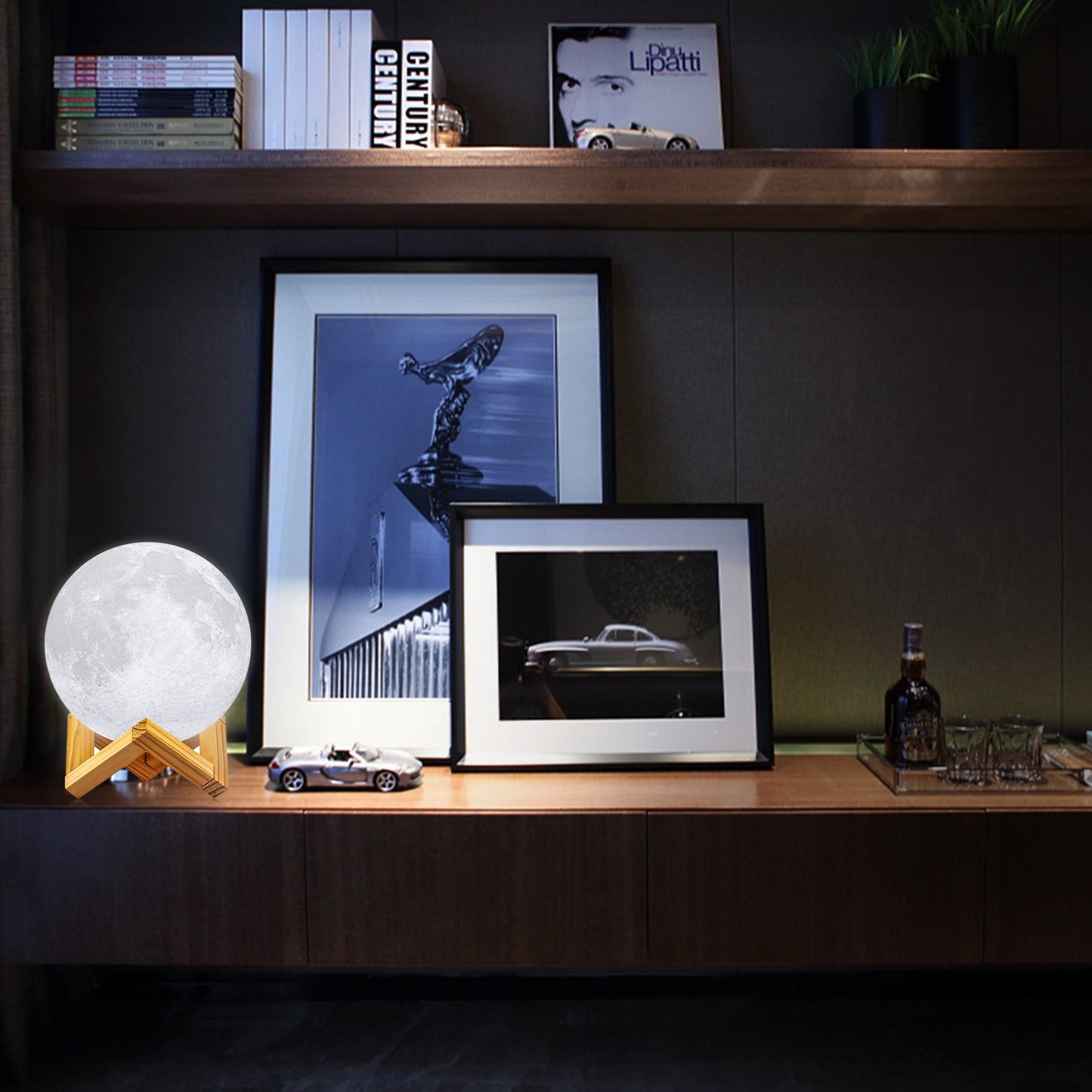 Moon Lamp, 3D Printing Moon Light with Stand & Remote &Touch Control and USB Rechargeable, Timing Setting, Moon Light Lamp for Kids Lover Birthday Christmas Gifts (4.9 Inch)