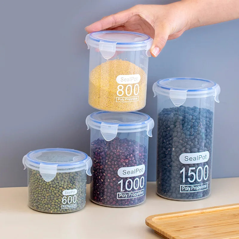 Large Sealed Storage Jar Clear Plastic Sealed Jar Milk Powder Jar Food Jar Kitchen Grain Storage Box Kitchen Storage Accessories