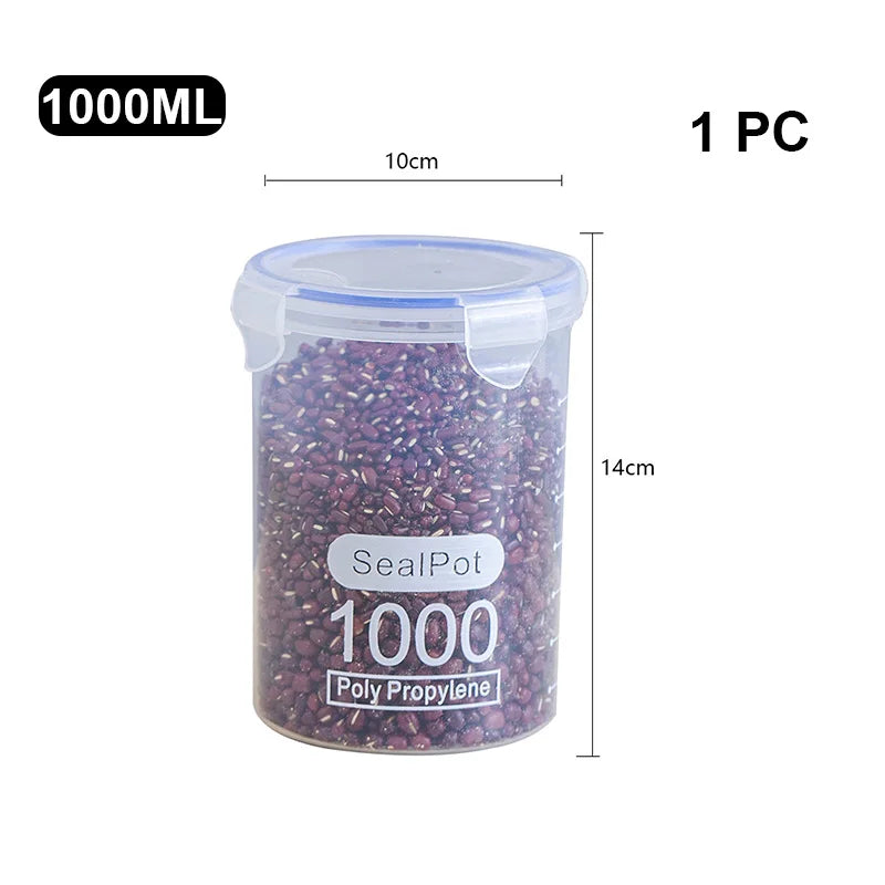 Large Sealed Storage Jar Clear Plastic Sealed Jar Milk Powder Jar Food Jar Kitchen Grain Storage Box Kitchen Storage Accessories