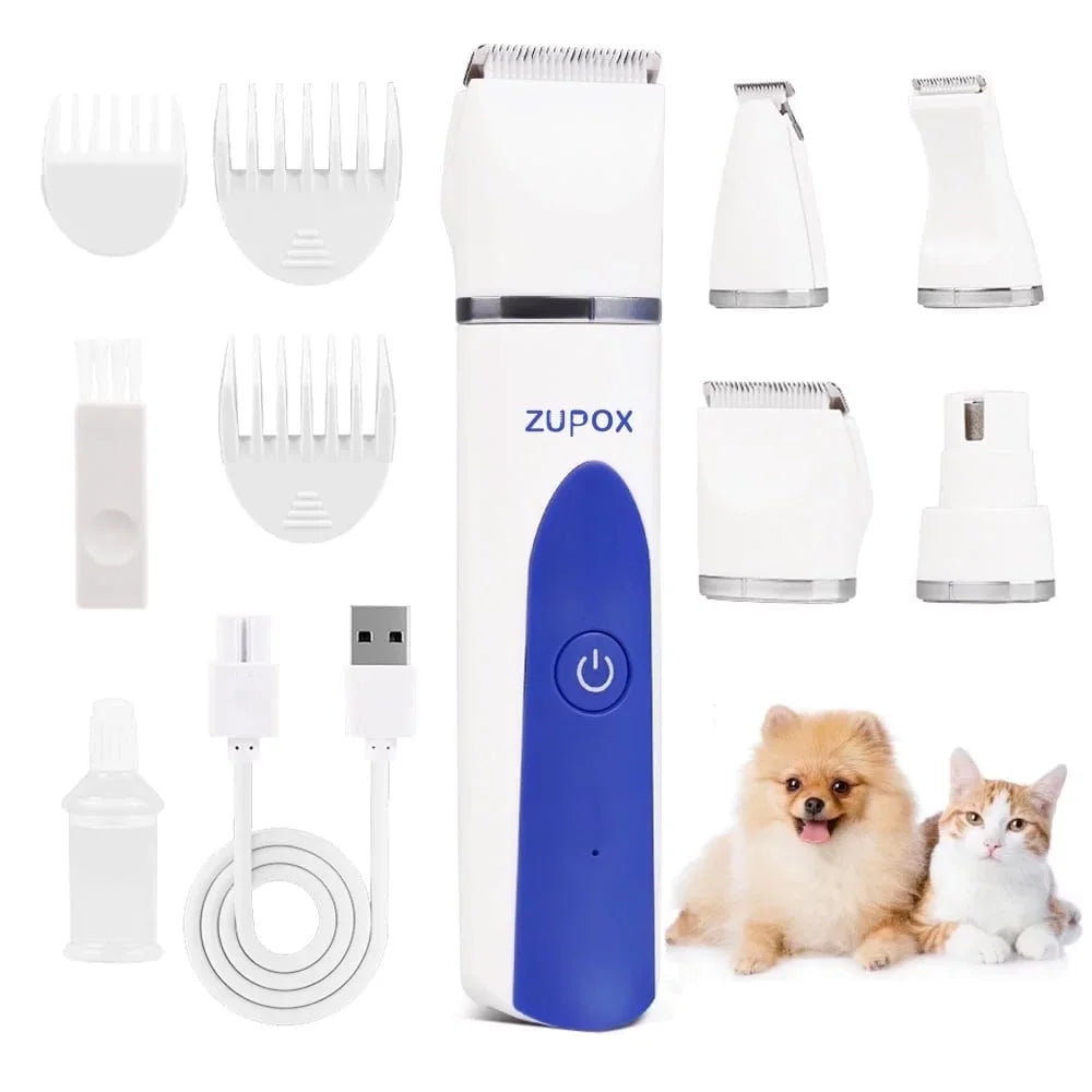Dog Clippers, Low Noise Dog Grooming Clippers Rechargeable Cordless Dog Grooming Kit for Dogs Cats Pets