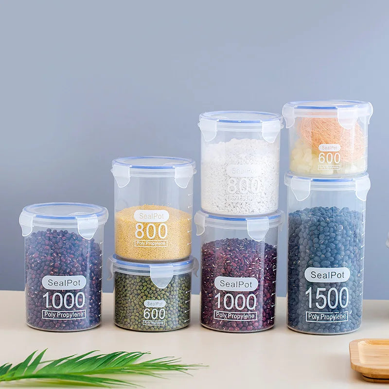 Large Sealed Storage Jar Clear Plastic Sealed Jar Milk Powder Jar Food Jar Kitchen Grain Storage Box Kitchen Storage Accessories