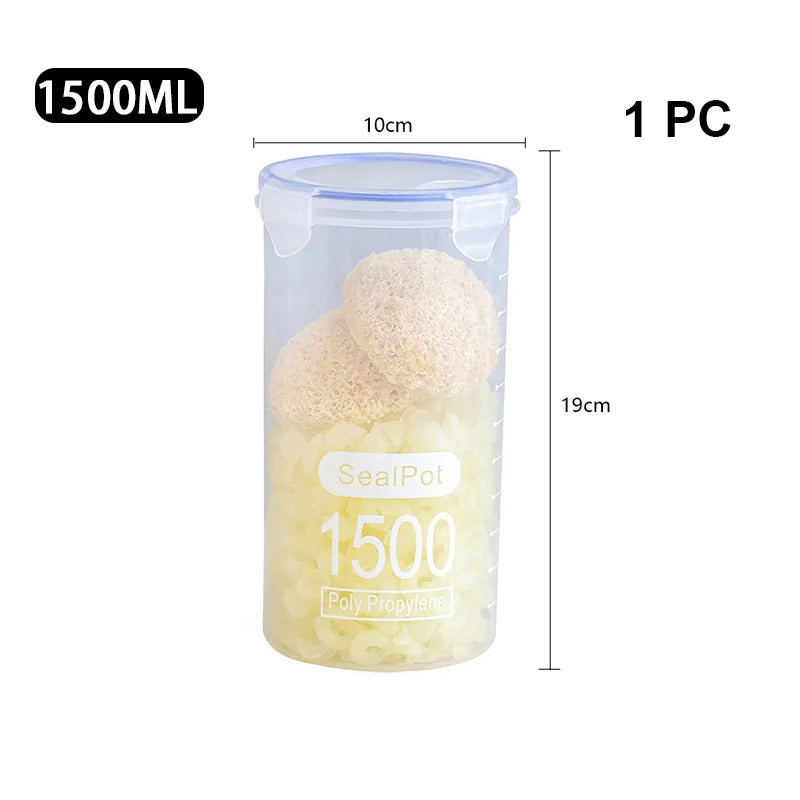 Large Sealed Storage Jar Clear Plastic Sealed Jar Milk Powder Jar Food Jar Kitchen Grain Storage Box Kitchen Storage Accessories