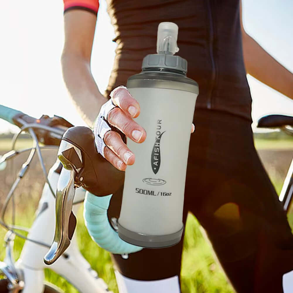 Sports Water Bottle Flexible Reusable Water Bottle Expandable Water Bottle Squeeze Water Bottl Gym Water Bottle with Nozzle For