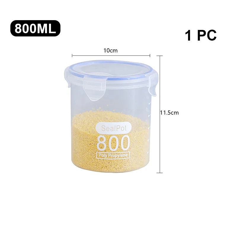 Large Sealed Storage Jar Clear Plastic Sealed Jar Milk Powder Jar Food Jar Kitchen Grain Storage Box Kitchen Storage Accessories