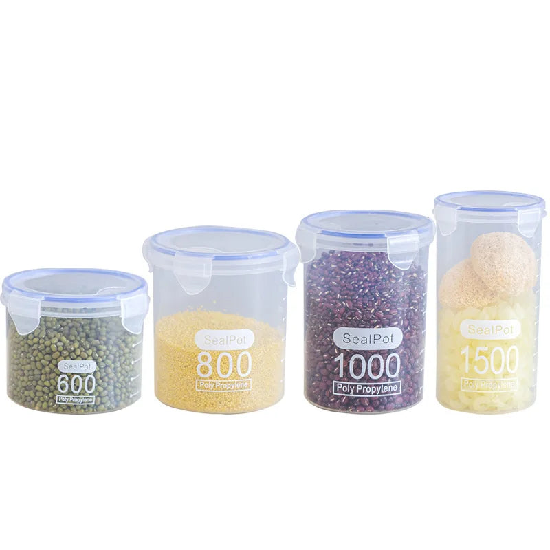 Large Sealed Storage Jar Clear Plastic Sealed Jar Milk Powder Jar Food Jar Kitchen Grain Storage Box Kitchen Storage Accessories