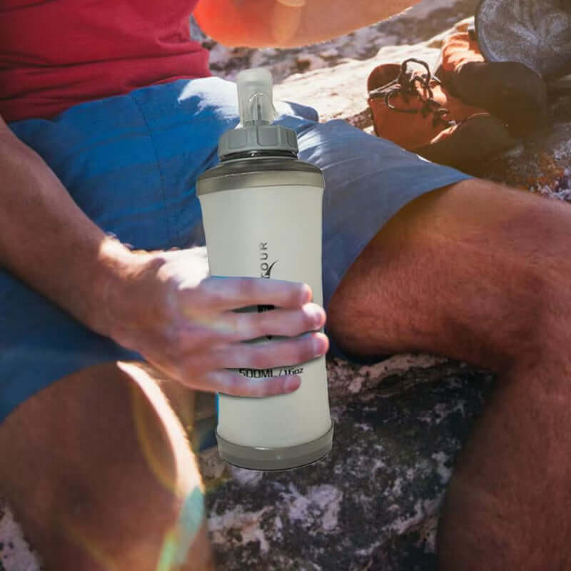 Sports Water Bottle Flexible Reusable Water Bottle Expandable Water Bottle Squeeze Water Bottl Gym Water Bottle with Nozzle For