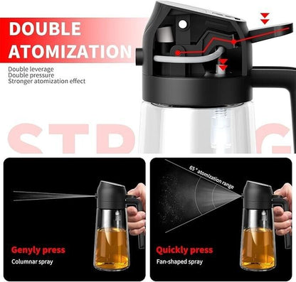 Oil Dispenser Bottle for Kitchen,2 in 1 Oil Dispenser and Oil Sprayer,450Ml Oliv