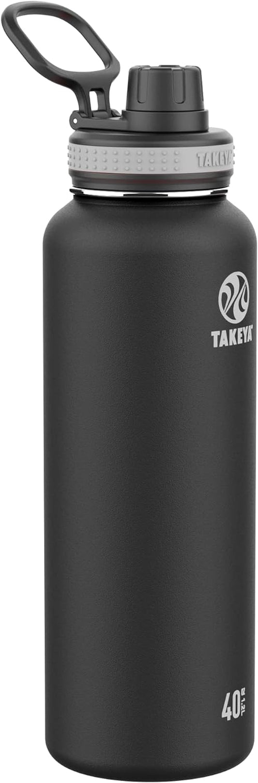 Originals 40 Oz Vacuum Insulated Stainless Steel Water Bottle with Spout Lid, Black