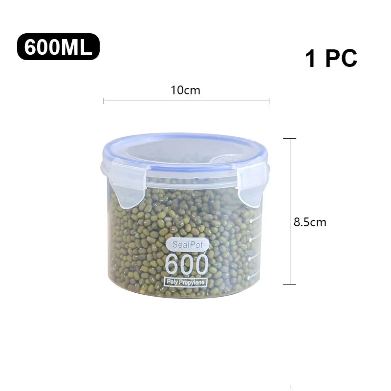 Large Sealed Storage Jar Clear Plastic Sealed Jar Milk Powder Jar Food Jar Kitchen Grain Storage Box Kitchen Storage Accessories